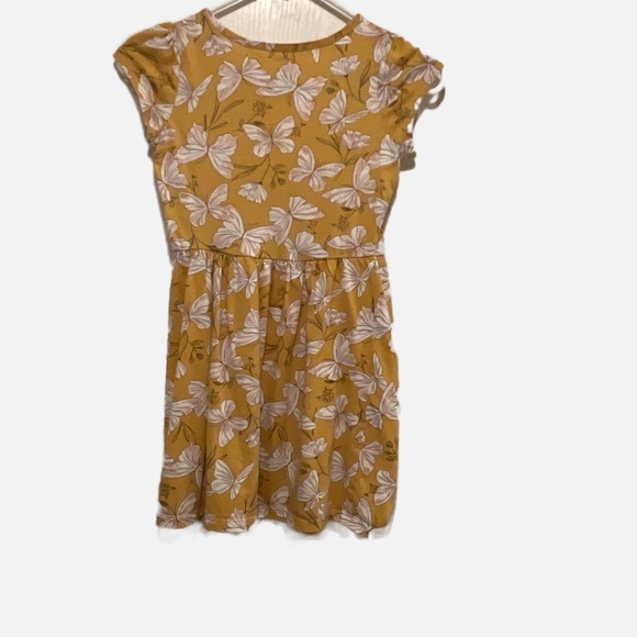 Carter's Mustard Floral Butterfly Casual Dress with flutter sleeves - Picture 6 of 6